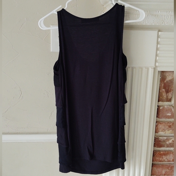 THE Limited | Navy Sleeveless Ruffle Shirt - Picture 3 of 6